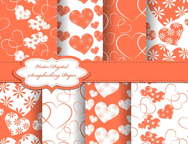 Set of Valentines day paper for scrapbook — 스톡 사진