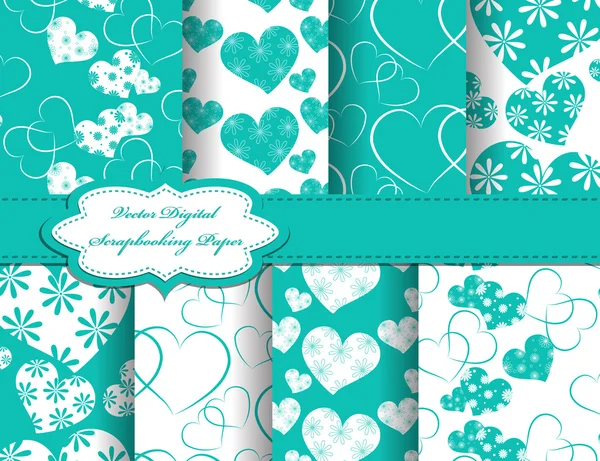 Set of Valentines day paper for scrapbook — Stock Photo, Image