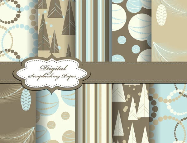 stock vector Set of Christmas vector paper for scrapbook