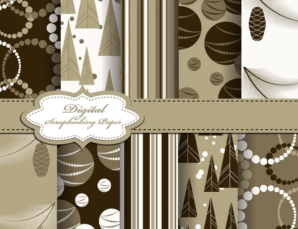 stock vector Set of Christmas vector paper for scrapbook