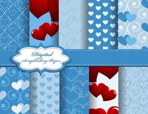 Set de papel vectorial de San Valentín para álbum de recortes — Archivo Imágenes Vectoriales