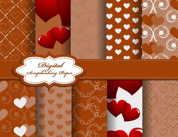 Set de papel vectorial de San Valentín para álbum de recortes — Vector de stock