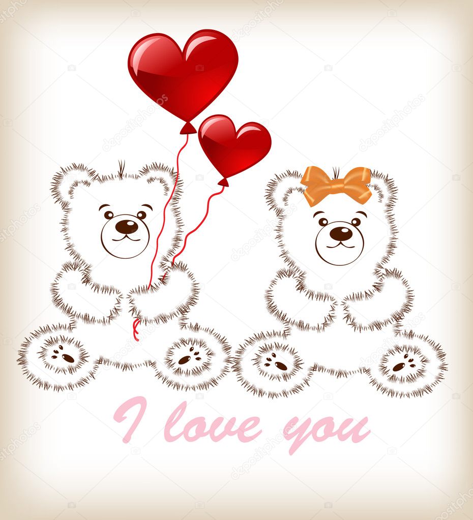 Vector Valentines day teddy bear