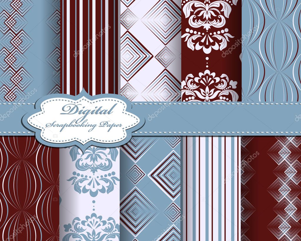 Set of vector abstract paper for scrapbook