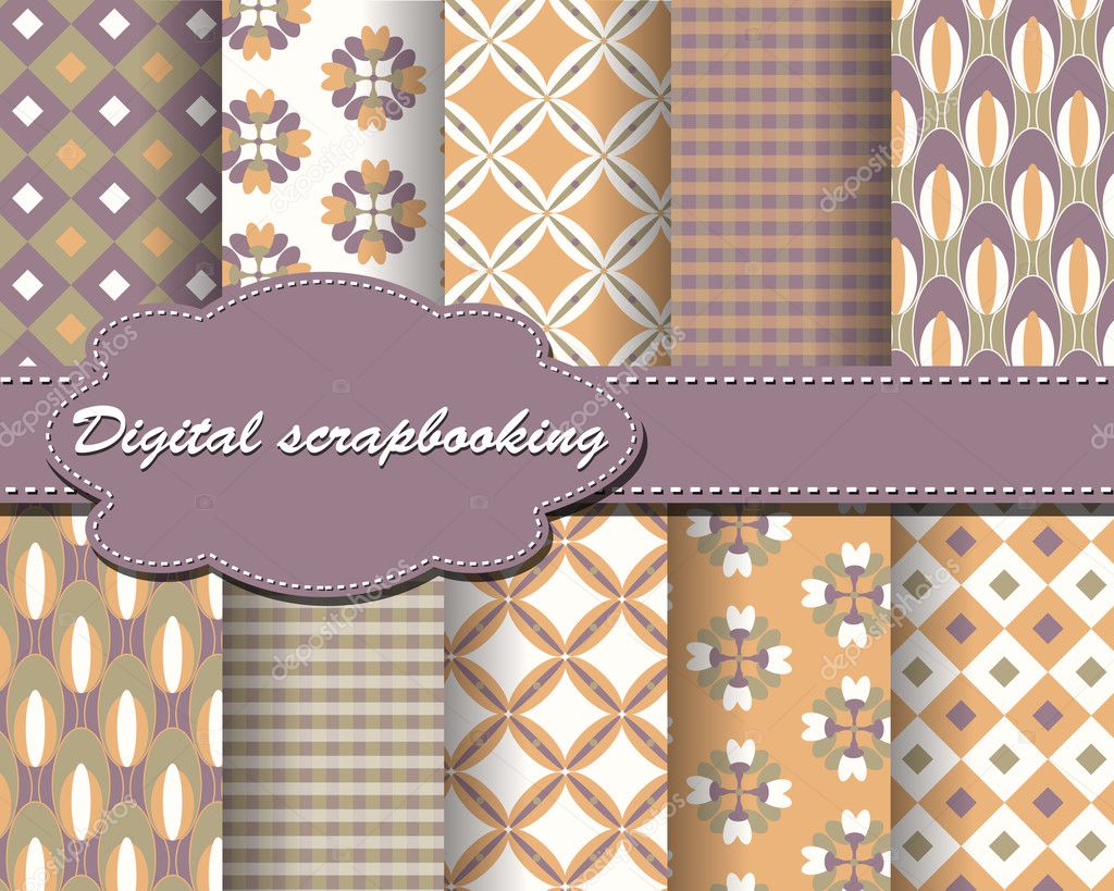Set of vector abstract paper for scrapbook