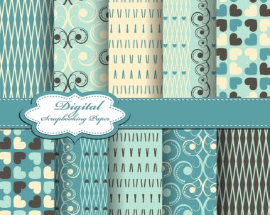 Set of vector abstract paper for scrapbook clipart