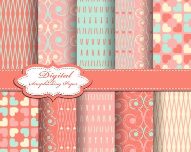 Set of vector abstract paper for scrapbook clipart