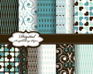 Set of vector abstract paper for scrapbook clipart