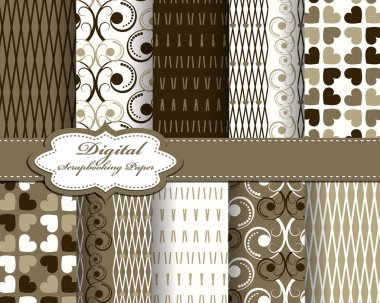 Set of vector abstract paper for scrapbook clipart