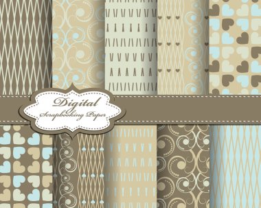 Set of vector abstract paper for scrapbook clipart