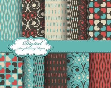 Set of vector abstract paper for scrapbook clipart