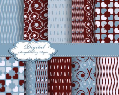 Set of vector abstract paper for scrapbook clipart