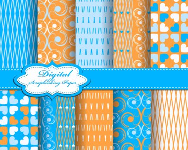 Set of vector abstract paper for scrapbook clipart