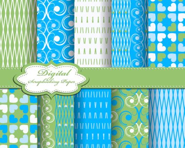 Set of vector abstract paper for scrapbook clipart