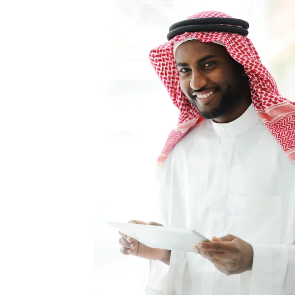Arabic executive person using tablet at office — Stock Photo, Image