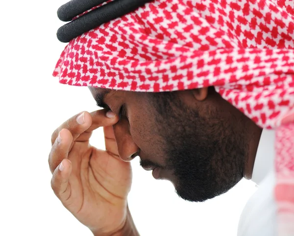 危機の懸念を強調したアラビアの実業家 — ストック写真