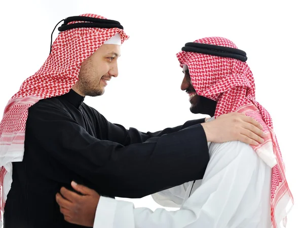 Zwei arabische Männer beim herzlichen Treffen — Stockfoto