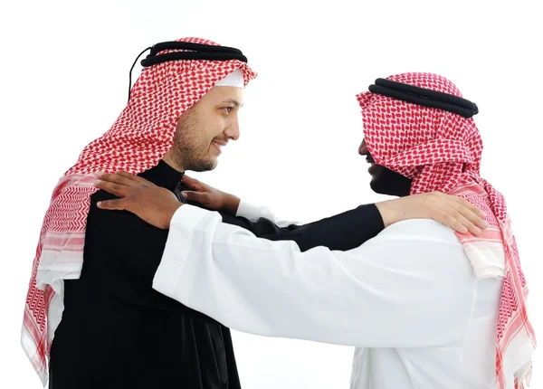 Deux hommes arabes ayant une réunion chaleureuse — Photo