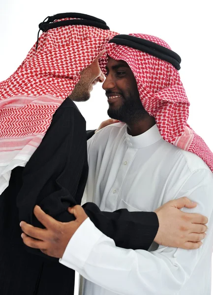 Dos hombres árabes teniendo una cálida reunión —  Fotos de Stock
