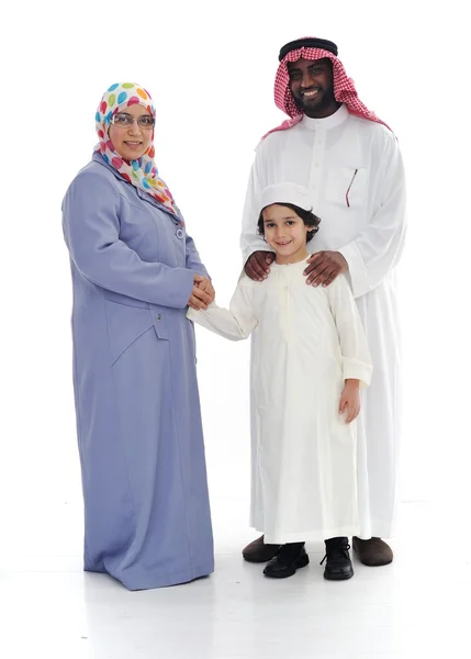 Moslim familie, twee races samen — Stockfoto