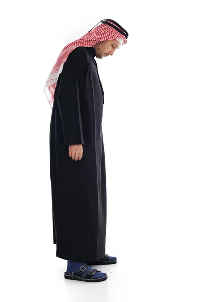 Arabic man looking up and down — Stock Photo, Image