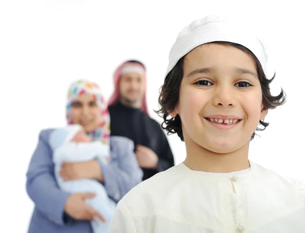 Moslim en gelukkige familie — Stockfoto