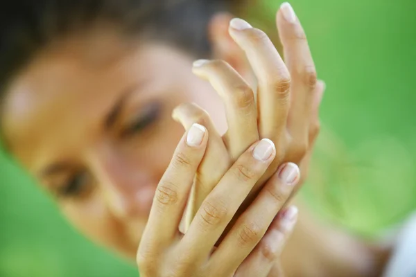 Woman showing her beautiful hands