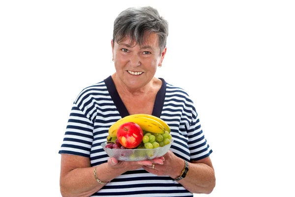 Vezető nő gyümölccsel — Stock Fotó