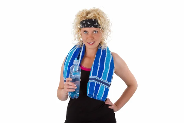 Fitness woman drinking water — Stock Photo, Image