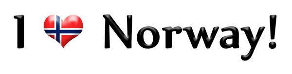 Ik hou van Noorwegen geïsoleerd op wit bijschrift — Stockfoto