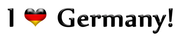 Én szeretem a Németország elszigetelt fehér felirat — Stock Fotó