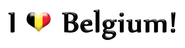 Ik hou van België geïsoleerd op wit bijschrift — Stockfoto