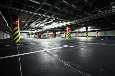 Parking garage underground interior clipart