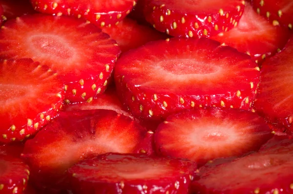 Red fresh strawberry background — Stock Photo, Image
