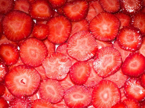 Red fresh strawberry background — Stock Photo, Image
