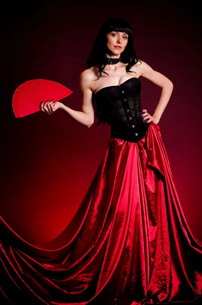 Flamenco carmen mooie vrouw in jurk — Stockfoto