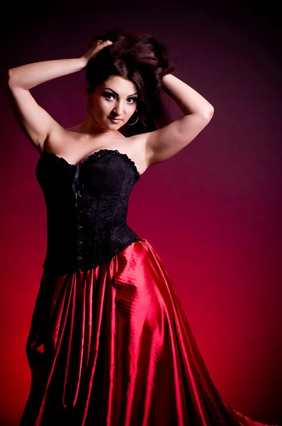 Flamenco carmen piękna kobieta w sukni — Zdjęcie stockowe