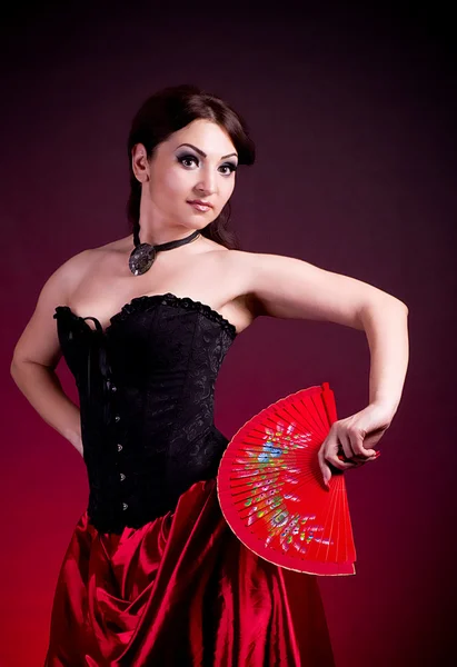 Flamenco Carmen bela mulher de vestido — Fotografia de Stock