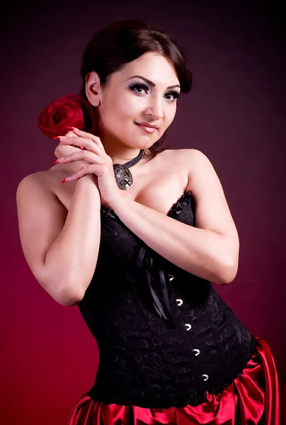 Carmen Flamenca hermosa mujer en vestido —  Fotos de Stock