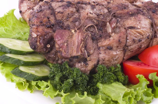 おいしい冷豚肉の野菜 — ストック写真