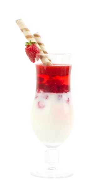 美味多彩果冻的草莓 — 图库照片