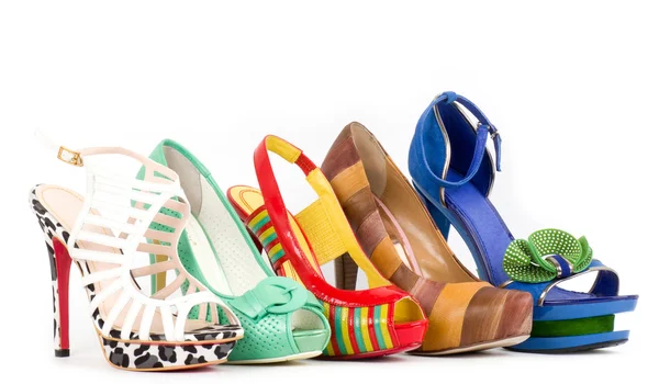 Collectie van vrouw hoge hakken schoenen — Stockfoto