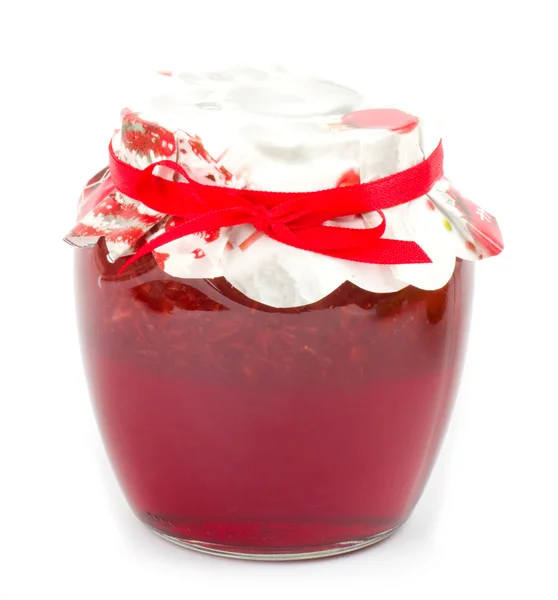 Jar with jam on background — Stock Photo, Image