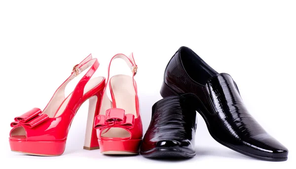 Sexy fashionable man's and womanish shoes — Stock Photo, Image