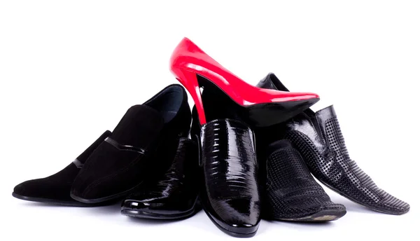 Sexy hombre de moda y zapatos femeninos — Foto de Stock