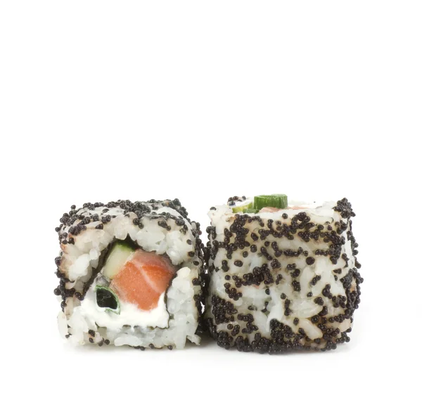 Traditioneel Japans eten sushi op witte achtergrond — Stockfoto