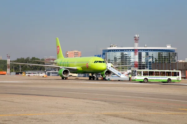 stock image Plane at the airport of Irkutsk