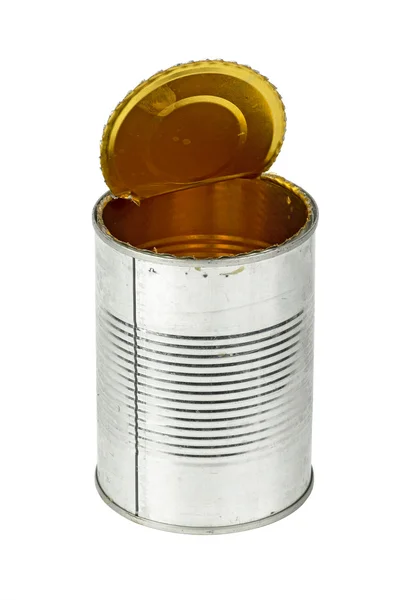 開いた空のブリキ缶 — ストック写真