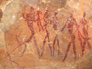 Bushmen rock painting clipart