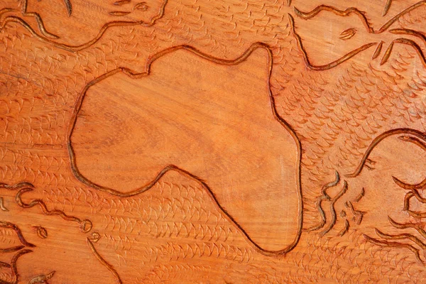 African continent in wood — Stock Photo, Image